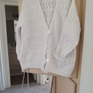 Hand Knit Women's White Knit Sweater